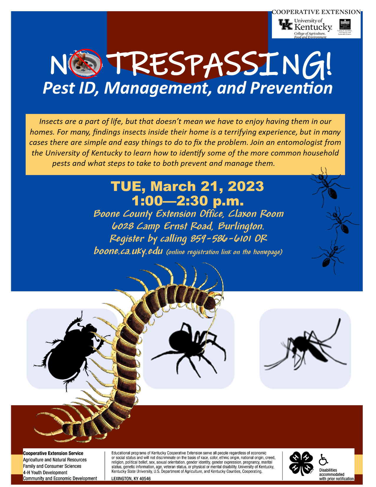 NO TRESPASSING! Indoor Pest ID, Management, and Prevention | Boone County  Extension Office